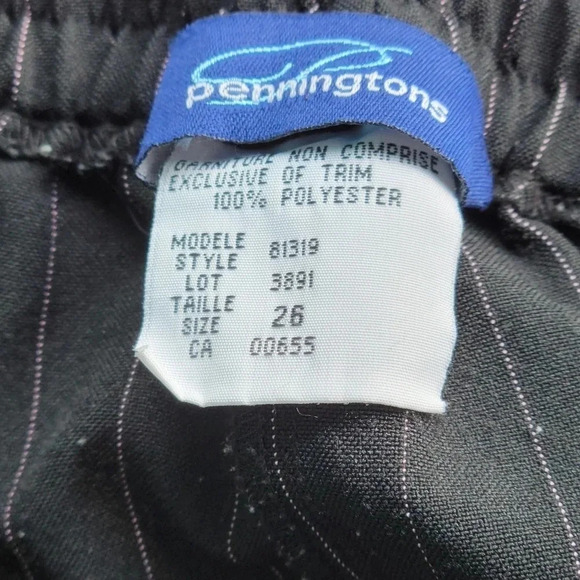 Penningtons Two Piece Pinstripe Pants and Short Sleeve Top Suit size  26 - Picture 16 of 16